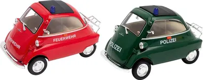Jucărie pentru copii Goki - Mașină de poliție și pompieri BMW Isetta, 1:26, sortiment