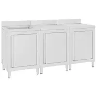 Gossi dulap comercial pentru chiuveta 180x60x96 cm, otel inoxidabil