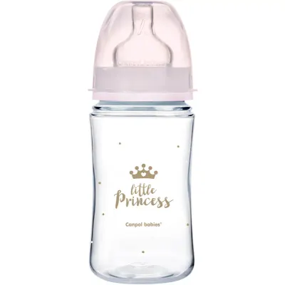 Canpol babies Royal Baby biberon pentru sugari 3m+ Pink 1 buc