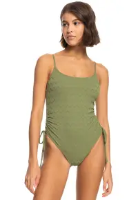 Costum de baie intreg cu detalii plisate Current Coolnes - Verde