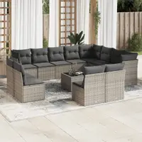 Gossi set mobilier de gradina cu perne, 13 piese, gri, poliratan