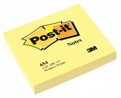 Notite autoadezive Post-it - Canary Yellow, 7.6 x 7.6 cm, 100 buc.