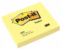 Notite autoadezive Post-it - Canary Yellow, 7.6 x 7.6 cm, 100 buc.