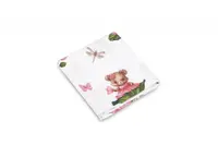 Paturica multifunctionala pentru copii Sensillo imprimeu Ursuleti roz 120x120 cm din muselina, tesatura usoara din bumbac,utilizare caruciorpatutscaun auto,material respirabil