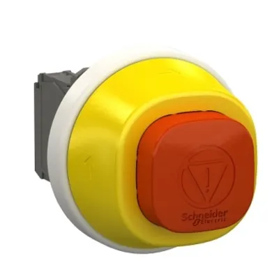 Harmony XB5, Buton oprire urgenta iluminat, antimicrobian, Ø22, trasucire pentru revenire, alb/rosu LED, 24 V AC/DC, 1 NO + 1 NC