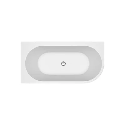 Cada baie pe colt 160x80 cm, asimetrica, orientare stanga, alba, Cersanit Crea