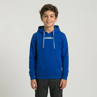 Junior Running Felpa Spalato cu Cappuccio Azzurro