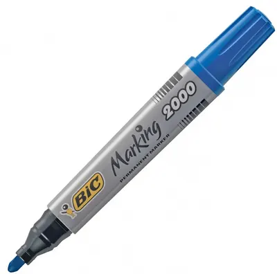Marker permanent Bic 2000 - Varf rotund, Albastru
