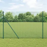 vidaXL Gard de Sârmă Sudată pentru Fixare în Pământ 50 x 1,5 m Verde