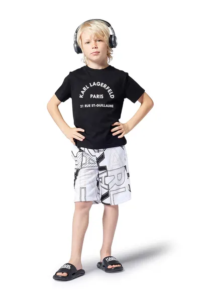 Pantaloni de trening cu imprimeu logo - Alb/Negru/Maro camel