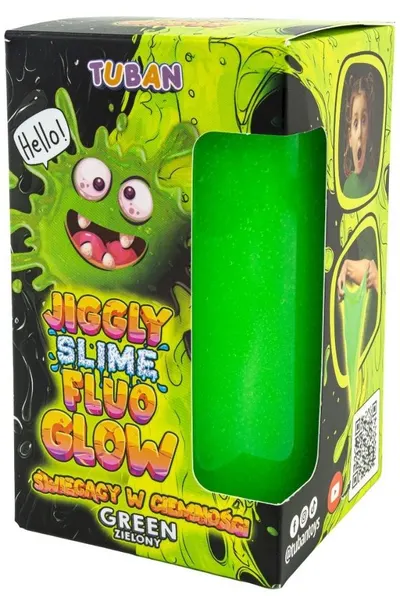 Slime Tuban - Jiggly Slime Fluo Glow, verde, 430 g