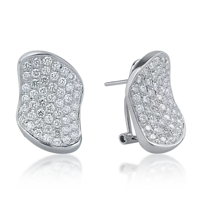 Cercei din aur alb cu diamante de 2.17ct