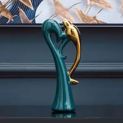 Statuetă Morello - Bird Green & Gold, 24 х 10.5 х 6.5 cm