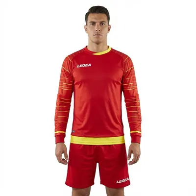Junior Fotbal Portar Completo Reims Roșu Verde Fluorescent