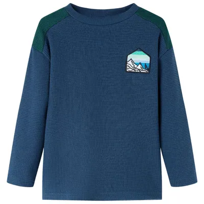 Bluzon pentru copii striat, bleumarin, 140