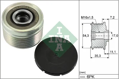 Fulie Alternator Citroen Berlingo, C5 I, C5 Ii, C8, Evasion, Jumper, Jumpy, Xantia, Xsara, Xsara Picasso; Fiat Ducato, Scudo, Ulysse; Ford Fiesta V, Fusion; Lancia Phedra, Zeta 1.4-2.8d Dupa 1997