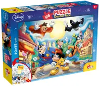 Puzzle cu două fețe Lisciani pentru colorat 108 piese- Detectivul Mickey Mouse
