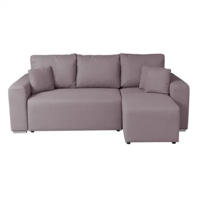 Coltar Canapea BEGA B extensibil, cu arcuri si lada depozitare, colt interschimbabil, gri maroniu, 240x153x80 cm