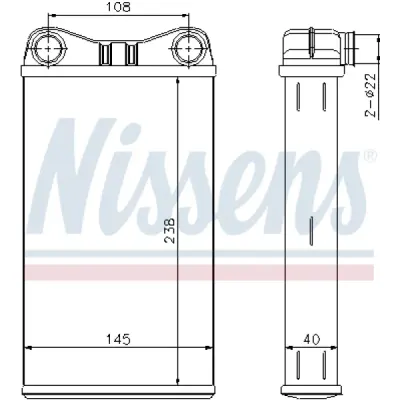 Schimbator caldura, incalzire habitaclu NISSENS 70227