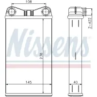 Schimbator caldura, incalzire habitaclu NISSENS 70227