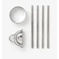 Set de bețe chinezești bej din oțel inoxidabil pentru 4 persoane The Essentials - Dumpling Tools – Printworks