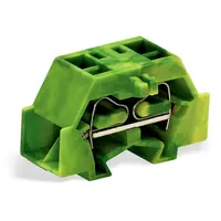 4-conductor terminal block; without push-buttons; with fixing flange; for screw or similar mounting types; Fixing hole 3.2 mm Ø; 2.5 mm²; CAGE CLAMP®; 2,50 mm²; green-yellow