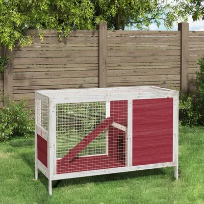 Gossi cusca pentru iepuri cafeniu 103x44x69,5 cm lemn masiv de pin