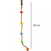 Franghie de catarat pentru copii cu 5 discuri antiderapante, carabiniera metalica pentru asamblare rapida, lungime totala 210 cm
