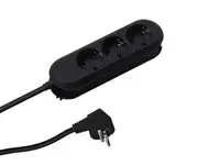 Prelungitor Bachmann SMART 3xCEE7/3, fara intrerupator, lungime cablu 3m, H05VV-F 3G1.5 negru, nedemontabil