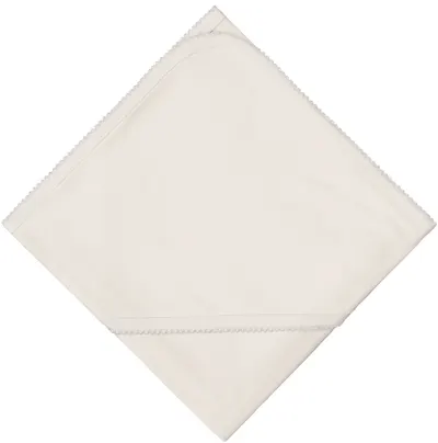 Scutec cu glugă pentru bebeluși Bio Baby - cu margine alb, 80 х 80 cm