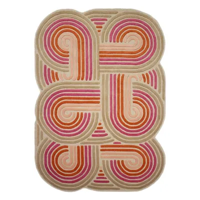 Covor roz țesut manual din lână 160x230 cm Spiral Shaped – Flair Rugs