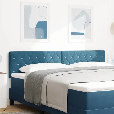 vidaXL Tăblie LED cu benzi LED Manual Albastru închis 180 cm Catifea