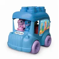 Clementoni - Jucarie educationala Soft Clemmy autobuz Disney Stitch cu 2 figurine si 6 cuburi moi si lavabile