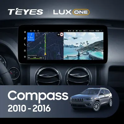 Navigatie Auto Teyes Lux One 360° Jeep Compass 1 2009-2015 6+128GB 12.3" IPS Octa-core 2Ghz, Android 4G Bluetooth 5.1 DSP
