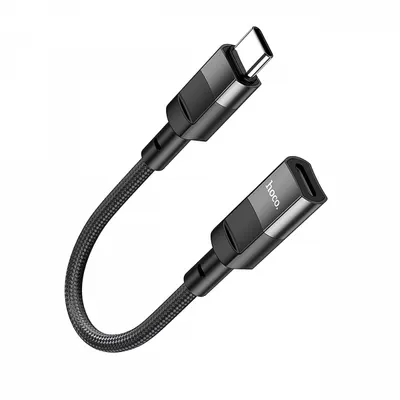 Adaptor Date si Incarcare Lightning - USB-C HOCO U107, 0.1m, Negru