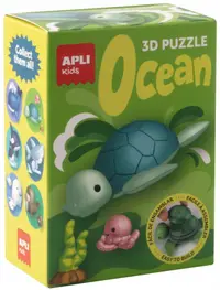 Set puzzle 3D Apli Kids - Ocean, broască țestoasă, caracatița și alge marine