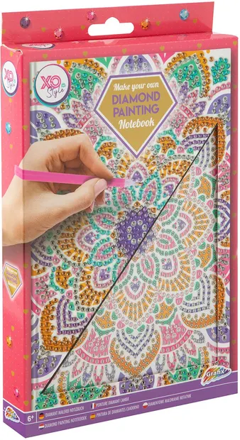 Caiet de desen cu mărgele Grafix - Mandala, roz