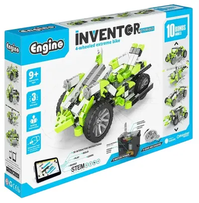 Constructor 10 in 1 Engino Inventor Motorized - 4 bicicletă cu roți