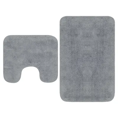 vidaXL Set covorașe baie, 2 buc., gri, textil