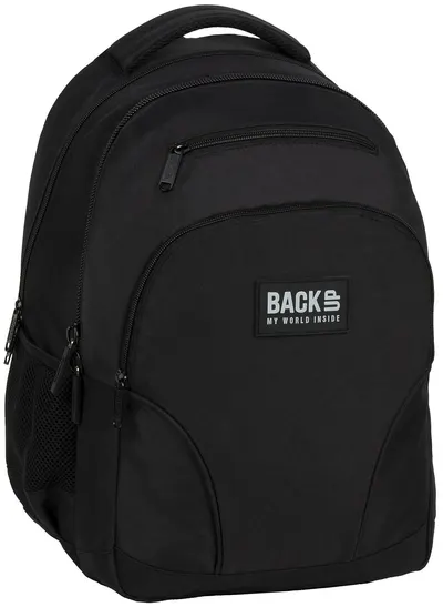 Ghiozdan școlar BackUp W - Black, cu 3 compartimente