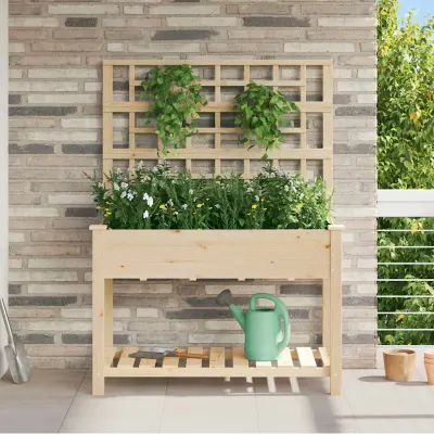 vidaXL Vază pentru Grădină Bej 115 x 60,5 x 153 cm Lemn de Brad Solid