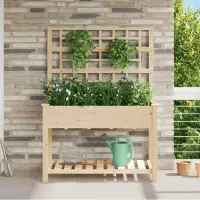 vidaXL Vază pentru Grădină Bej 115 x 60,5 x 153 cm Lemn de Brad Solid