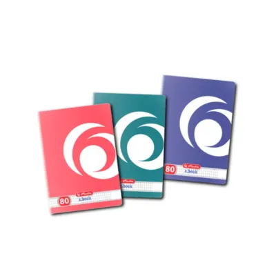 Caiet A5, 80 file, patratele, motiv Rainbow, Herlitz