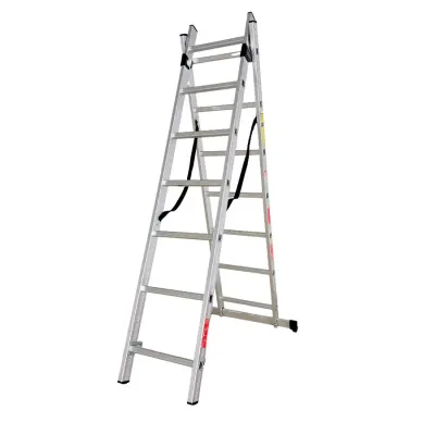 Scara combinata din aluminiu 2X7 trepte, MESTERINO TOOLS MTJL206-2X7, 3.22 metri, greutate maxima suportata 150 kg
