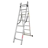 Scara combinata din aluminiu 2X7 trepte, MESTERINO TOOLS MTJL206-2X7, 3.22 metri, greutate maxima suportata 150 kg