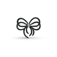 Brosa fundita din aur alb cu diamante negre de 4.2ct