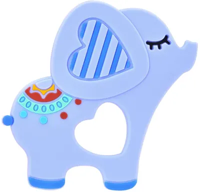 Dispozitiv de dentitie din silicon Lorelli Baby Care - Elefant Lucky, albastru