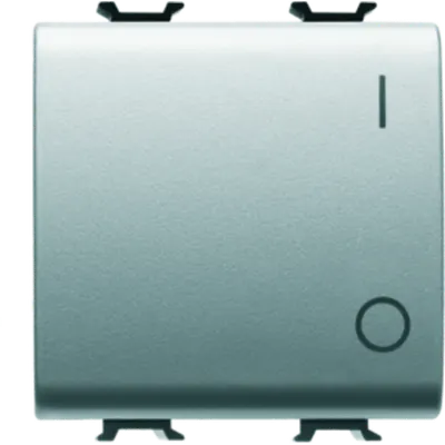 Intrerupator 2p 250v Ac - 16ax - Neutral - Symbol 0/i - 2 Modules - Titanium - Chorus