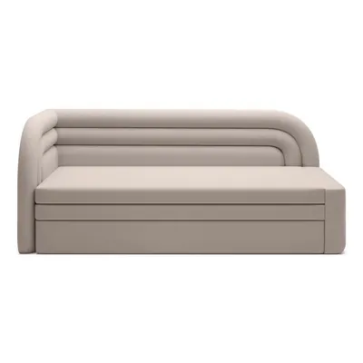 Canapea bej extensibilă/cu spațiu de depozitare cu tapițerie din catifea cu colț pe partea stângă 223 cm Fabillo – ELTAP