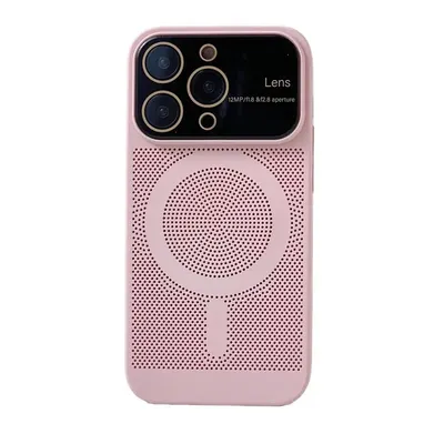 Husa Air Luxe, Perforatii si Protectie camera, Magsafe, Compatibila cu iPhone 14 Pro, Disipare caldura, Roz Engros